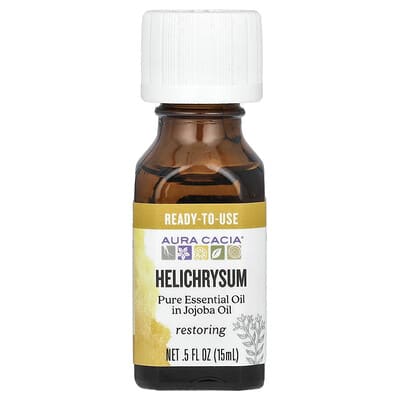 Чистое эфирное масло в масле жожоба, Helichrysum, 0.5 fl oz (15 ml)