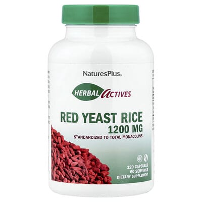 NaturesPlus Herbal Actives Красный ферментированный рис, 120 капсул (600 mg per Capsule)