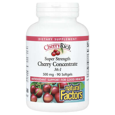 Cherry Rich, суперконцентрат вишни, 500 mg, 90 мягких капсул
