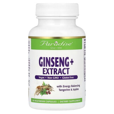 Экстракт Женьшеня Paradise Herbs Ginseng+ 60 вегетарианских капсул