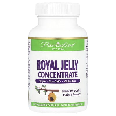 Royal Jelly Concentrate, 60 Vegetarian Capsules (500 mg per Capsule)
