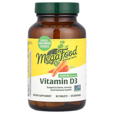 Vitamin D3, 25 mcg (1,000 IU), 60 Tablets