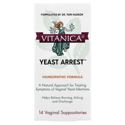 Yeast Arrest™, 14 вагинальных суппозиториев