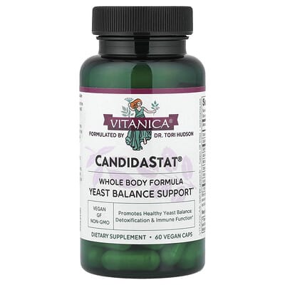 CandidaStat®, поддержка баланса дрожжей, 60 веганских капсул