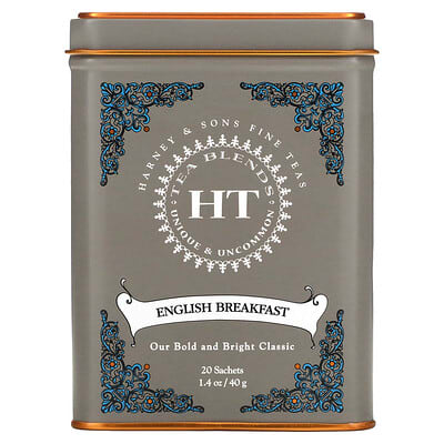 Harney & Sons HT Tea Blends, English Breakfast, 20 чайных пакетиков, 1.4 oz (40 g)