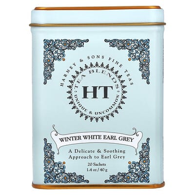 HT Tea Blends Winter White Earl Grey, 20 пакетиков, 1.4 oz (40 g)