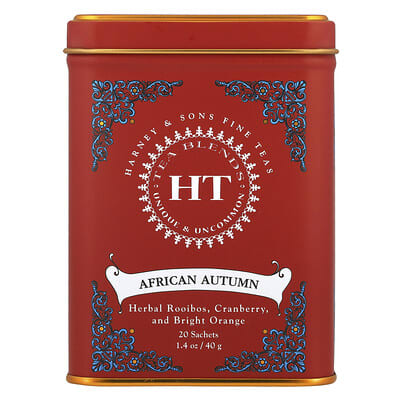 HT Tea Blends, African Autumn, без кофеина, 20 пакетиков, 1.4 oz (40 g)