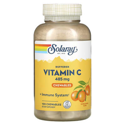 Buffered Vitamin C Chewable, Natural Orange, 485 mg, 100 Chewables