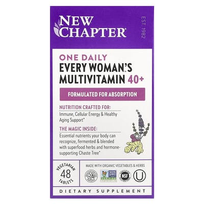 New Chapter Мультивитамины One Daily, Every Woman's™ 40+, 48 вегетарианских таблеток