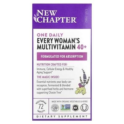 New Chapter Мультивитамины One Daily Every Woman's™ 40+, 72 вегетарианские таблетки