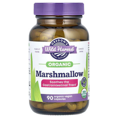Oregon's Wild Harvest Органический Маршмэллоу, 90 веганских капсул (425 mg на капсулу)
