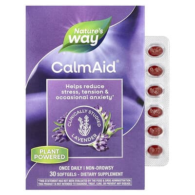 CalmAid, клинически изученная лаванда, 80 mg, 30 мягких капсул