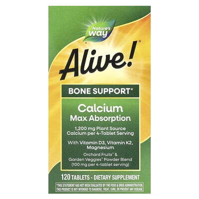 Alive! Calcium Max Absorption, 120 Tablets