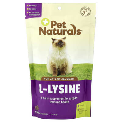 L-Lysine для кошек, все размеры, куриная печень, 60 жевательных таблеток, 3.17 oz (90 g)