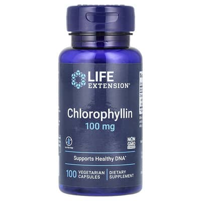 Хлорофиллин, 100 mg, 100 вегетарианских капсул