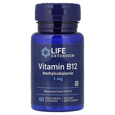 Витамин B12, 1 mg, 60 Vegetarian Lozenges