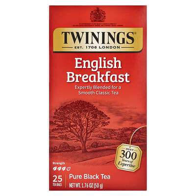 Черный чай English Breakfast, 25 чайных пакетиков, 1.76 oz (50 g)