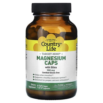 Target-Mins®, магний с кремнием, 300 mg, 120 веганских капсул