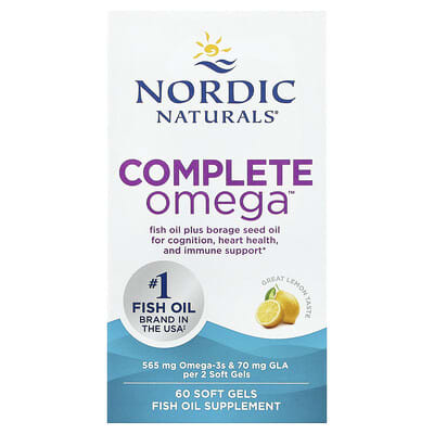 Nordic Naturals Complete Omega™, лимон, 60 мягких капсул