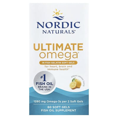 Ultimate Omega®, Lemon, 60 Soft Gels (640 mg per Soft Gel)