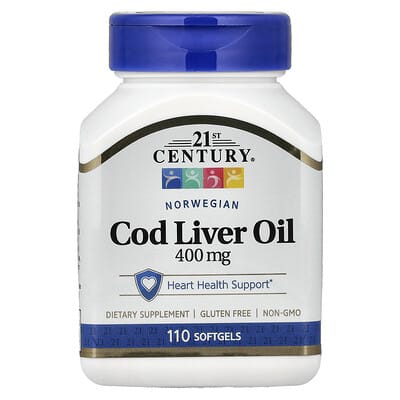 Norwegian Cod Liver Oil, 400 mg, 110 Softgels