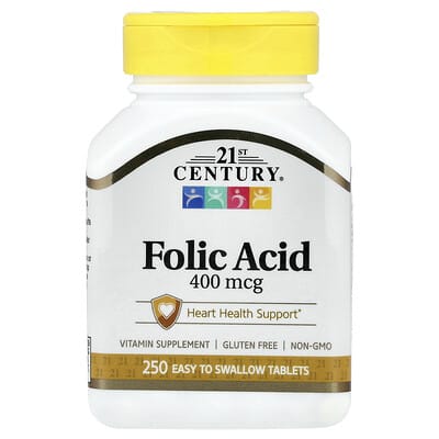 Фолиевая кислота, 400 mcg, 250 легко проглатываемых таблеток