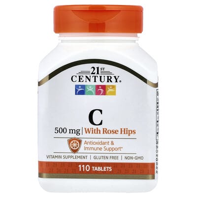 Vitamin C with Rose Hips, 500 mg, 110 Tablets