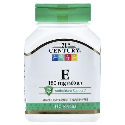 Витамин E, 180 mg (400 IU), 110 мягких капсул