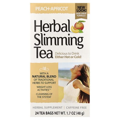 Травяной сering tea, персик-абрикос, без кофеина, 24 чайных пакетика, 1.7 oz (48 g)