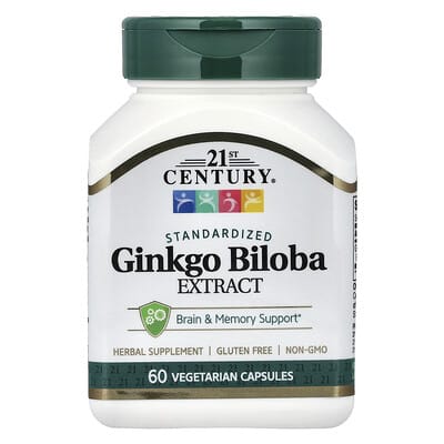 Экстракт Ginkgo Biloba, стандартизированный, 60 вегетарианских капсул (60 mg на капсулу)