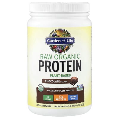 RAW Organic Protein, шоколад, 1 lb 8.69 oz (700 g)