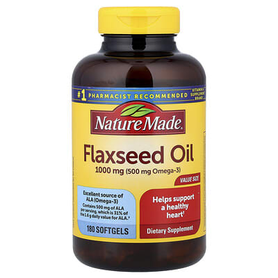Nature Made Flaxseed Oil, 1,000 mg, 180 мягких капсул