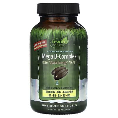 Mega B-Complex® with Quick Energy MCT's, 60 Liquid Soft-Gels