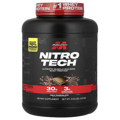 Сывороточный протеин Nitro-Tech™, молочный шоколад, 4 lbs (1.81 kg)