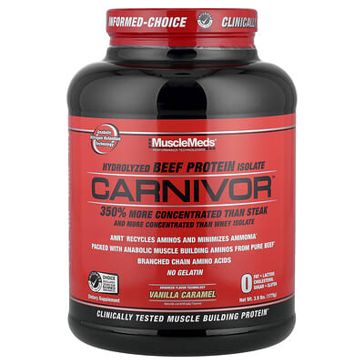 Carnivor™, Hydrolyzed Beef Protein Isolate, Vanilla Caramel, 3.9 lbs (1,775 g)