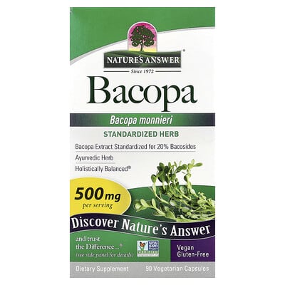 Bacopa, 500 mg, 90 вегетарианских капсул