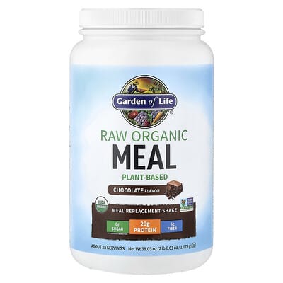 RAW Органический заменитель пищи, шоколадный, 38.03 oz (1,078 g) Garden of Life
