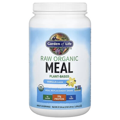 RAW Organic заменитель пищи, ваниль, 2 lbs 5.04 oz (1,050 g)