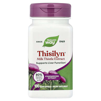 Thisilyn®, экстракт расторопши пятнистой, 100 веганских капсул (175 mg на капсулу)