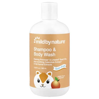 Детский шампунь и гель для душа без слез, персик, 12.85 fl oz (380 ml)