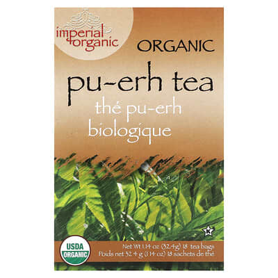 Imperial Organic, чай Пуэр, 18 чайных пакетиков, 1.14 oz (32.4 g)