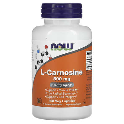 L-Carnosine, 500 mg, 100 вегетарианских капсул