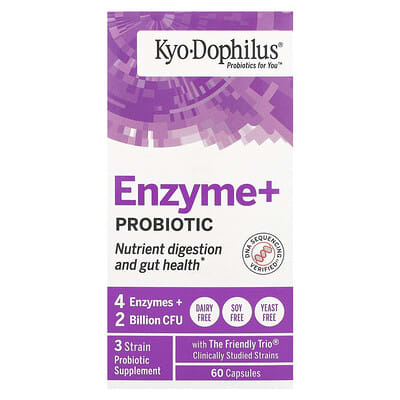 Kyo Dophilus, энзим + пробиотик, 60 капсул