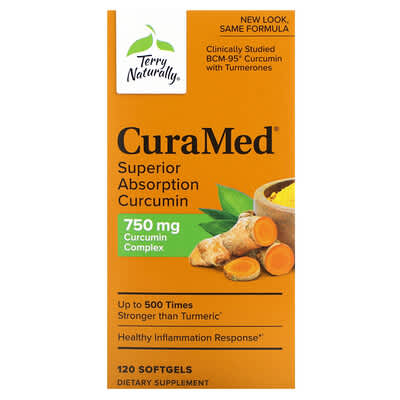 CuraMed®, высокоусвояемый куркумин, 120 мягких капсул