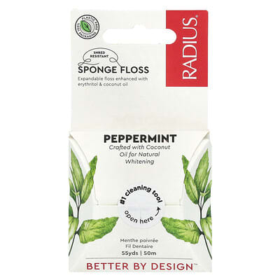 Sponge Floss, Peppermint, 55 yds (50 m)