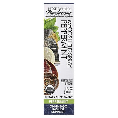 Спрей MycoShield® Mushrooms, перечная мята, 1 fl oz (30 ml)