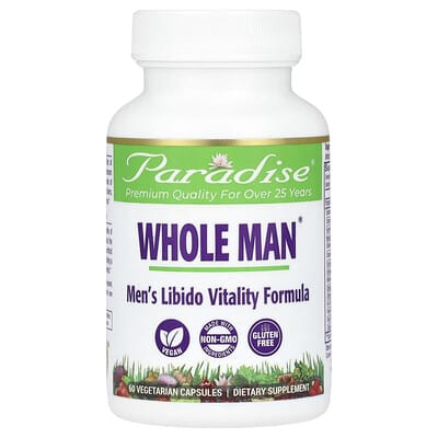 Мужская формула для поддержания либидо Whole Man, 60 вегетарианских капсул