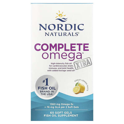 Nordic Naturals Complete Omega Xtra, Lemon, 60 мягких капсул (680 mg на капсулу)