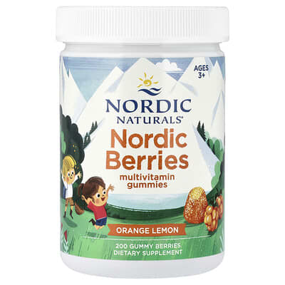 Мультивитаминные мармеладки Nordic Berries, Orange Lemon, 200 штук