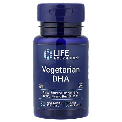 Life Extension Вегетарианский DHA 30 мягких капсул (200 mg per Softgel)